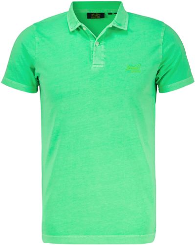 Superdry essential logo neon jersey polo Lime
