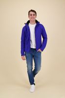 hooded soft shell trekker jacket Blauw
