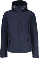 hooded soft shell trekker jacket Blauw