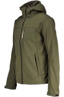 hooded soft shell trekker jacket Groen