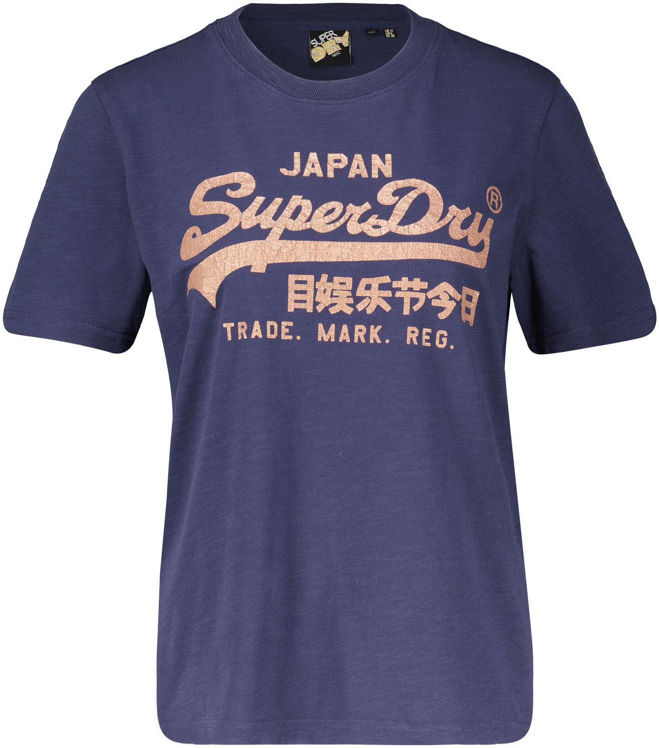 Superdry T-shirt Metallic Blauw