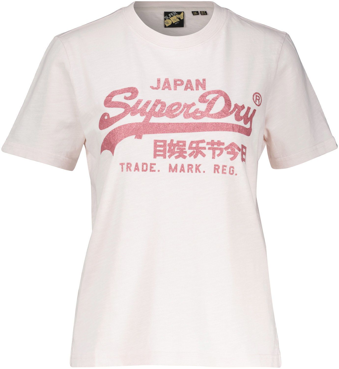 Superdry T-Shirt Metallic Roze