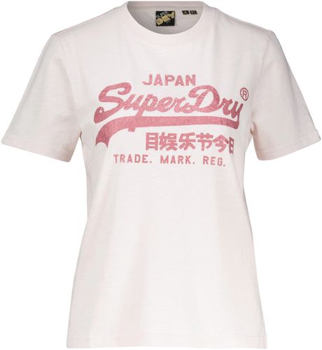 Superdry T-shirt Metallic realxe Roze