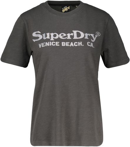 Superdry T-shirt Vanue Metallic  Grijs