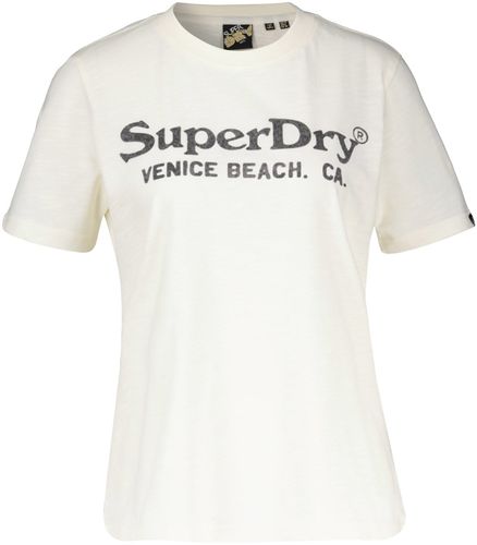 Superdry T-shirt Vanue Metallic  Wit