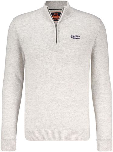 Superdry essential emb knit henley Grijs