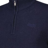 essential emb knit henley Blauw