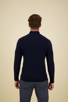 essential emb knit henley Blauw