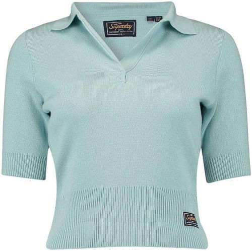Superdry Vitage crop knip polo Blauw