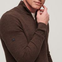 merino henley half zip jumper Bruin