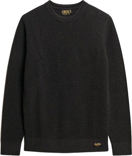 Superdry textured crew knit Zwart