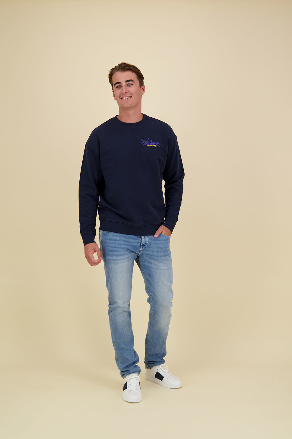Scotch & Soda Sweater Artwork Blauw Scotch & Soda Sweater Artwork Blauw