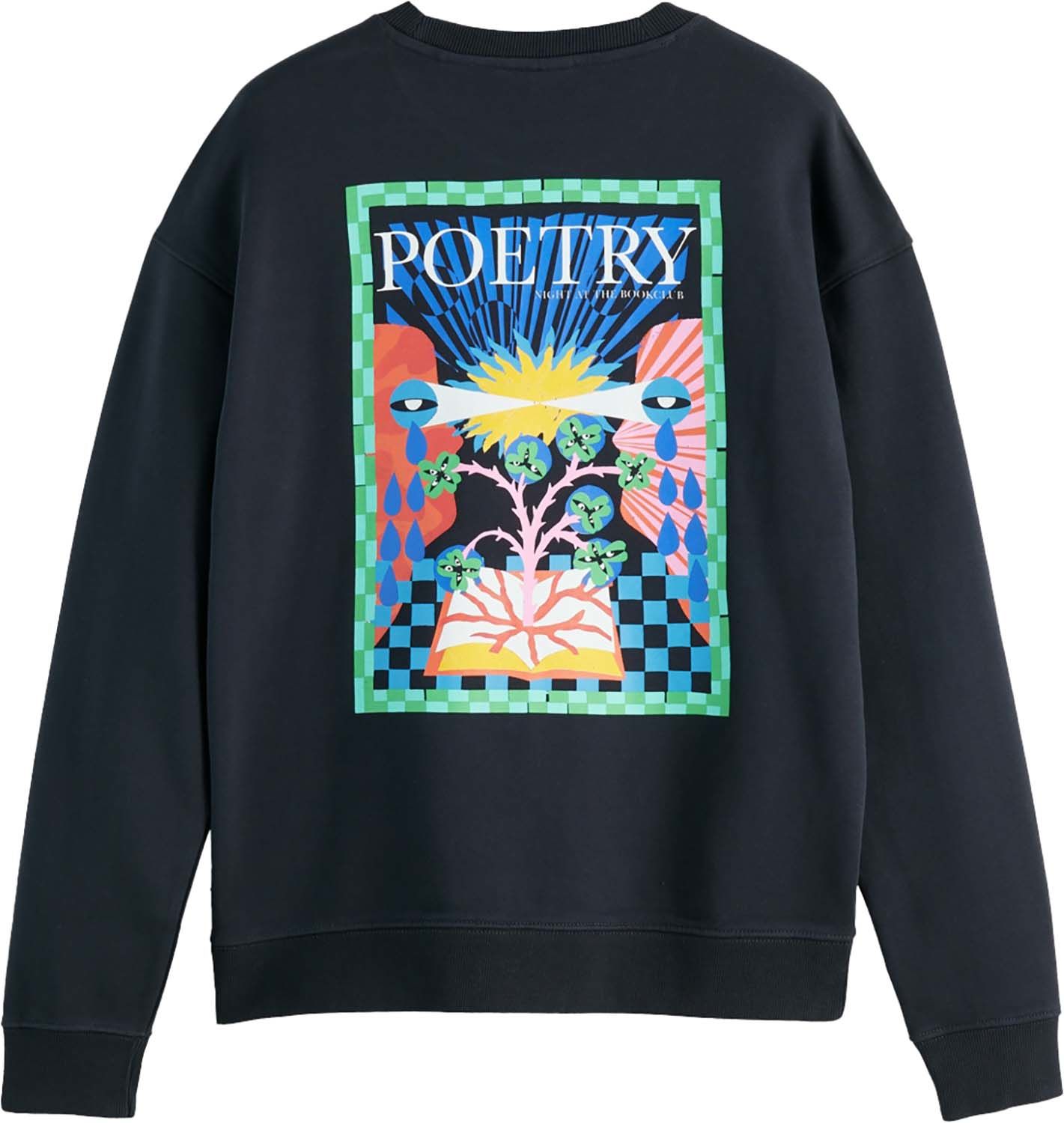 Scotch & Soda Front Back Artwork Sweatshirt Zwart  Scotch & Soda Front Back Artwork Sweatshirt Zwart