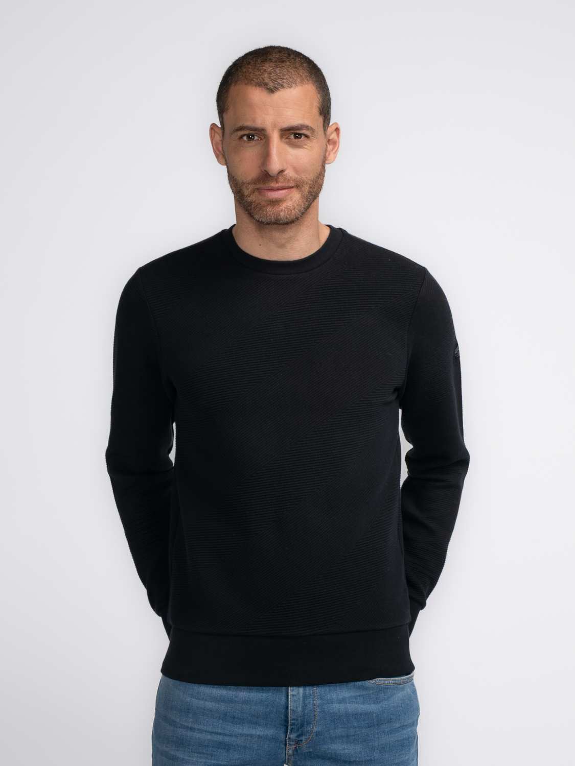 Petrol Sweater Round Neck Zwart  Petrol Sweater Round Neck Zwart