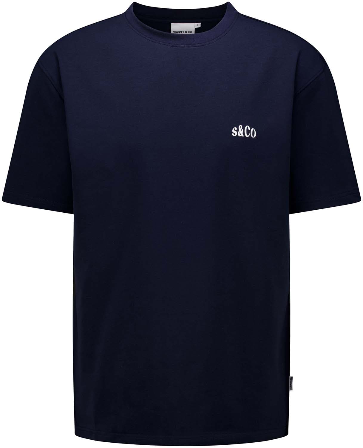 260940 Supply & Co T-shirt Abdon Navy T-shirts