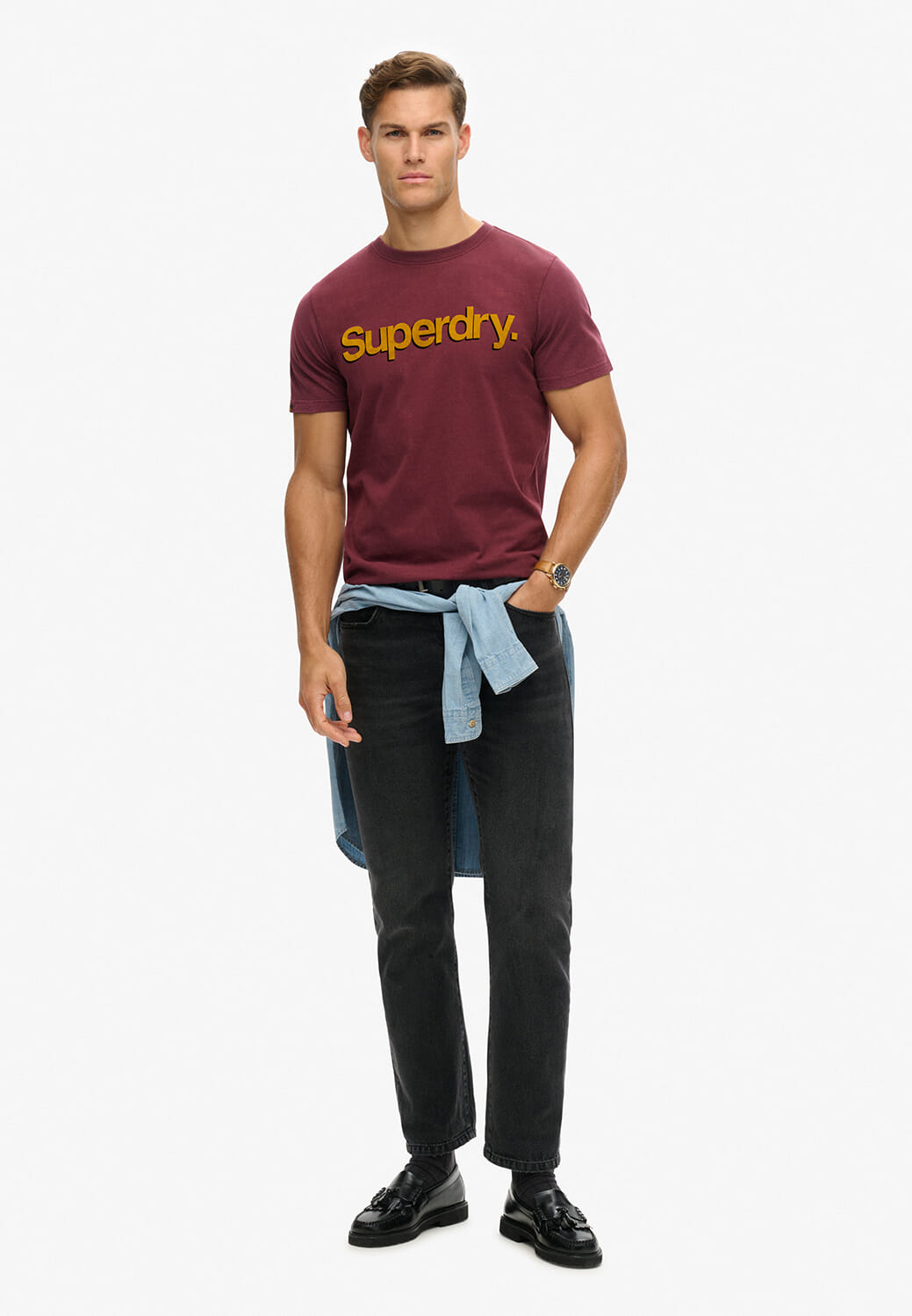 Superdry T-shirt Bordeaux Rood Superdry T-shirt Bordeaux Rood