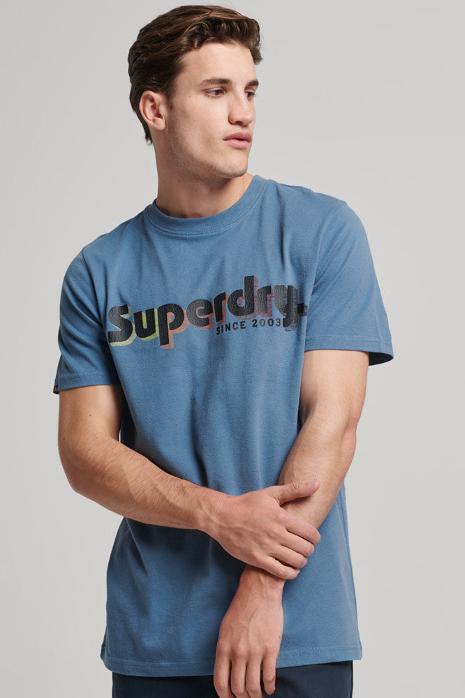 Superdry T-shirt Blauw Superdry T-shirt Blauw