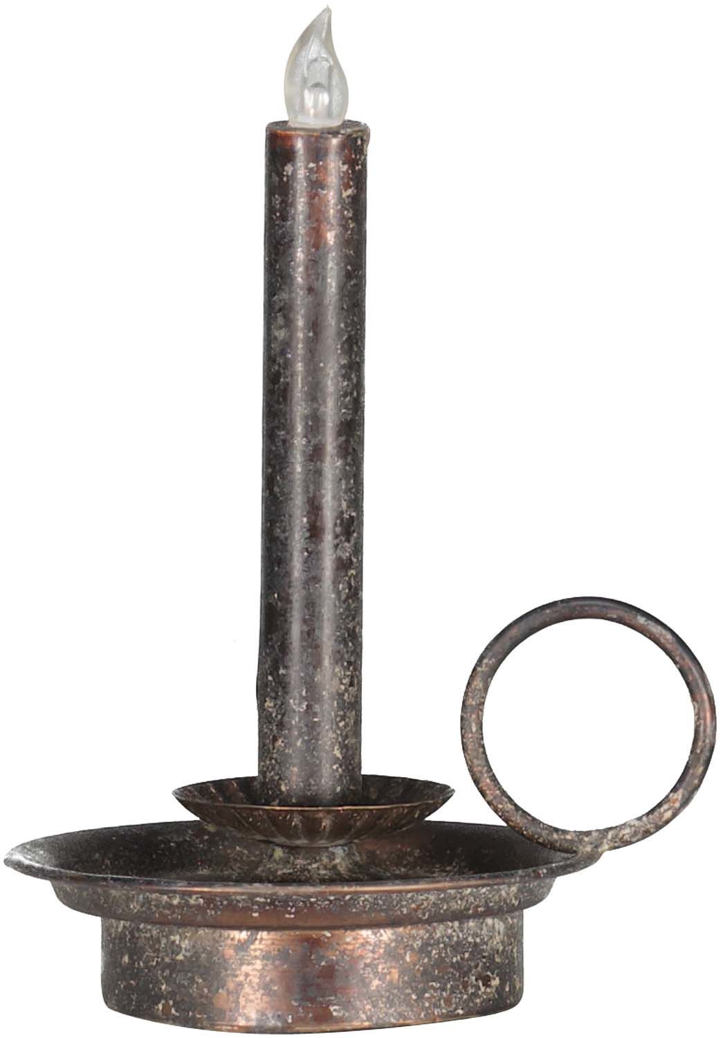 Kaars Hasse i/kandelaar antiek koper L16B12,5H21cm Grijs  Kaars Hasse i/kandelaar antiek koper L16B12,5H21cm Grijs