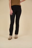 Slim elevated knitted pant Zwart