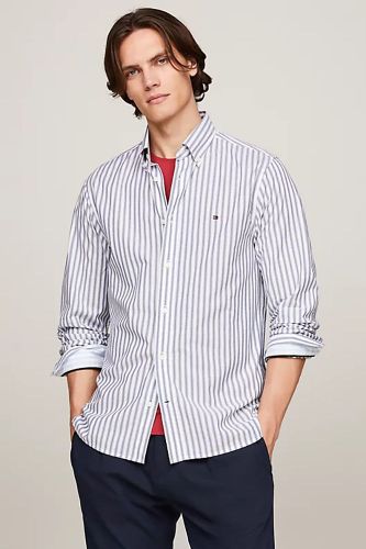 Tommy Hilfiger natural soft poplin stp rf shirt Blauw