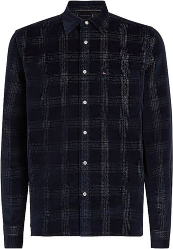 Tommy Hilfiger Corduroy check rf shirt Blauw