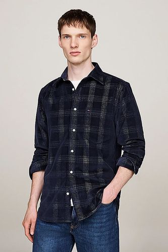 Tommy Hilfiger Corduroy check rf shirt Blauw