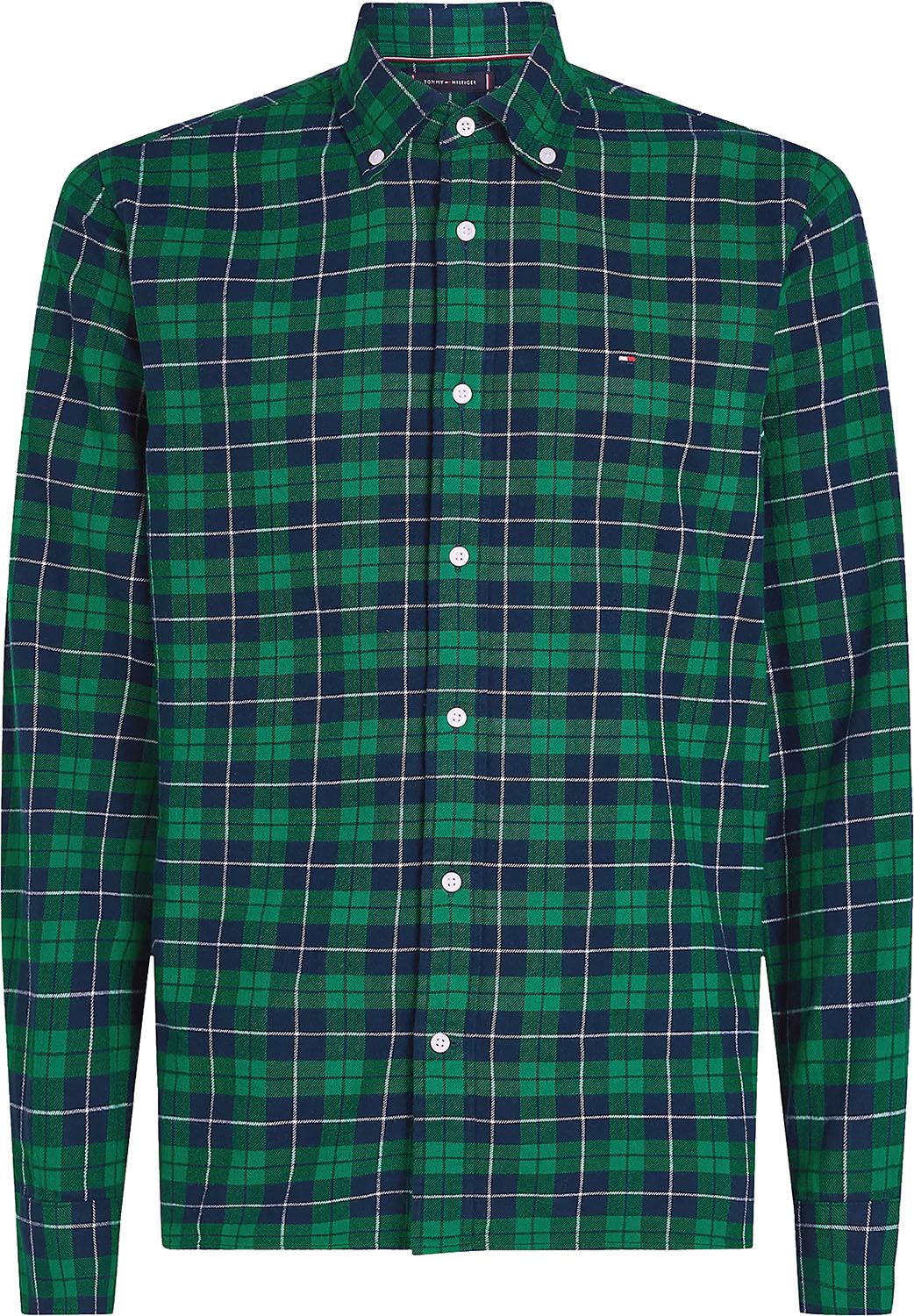 brushed easy check rf shirt Groen