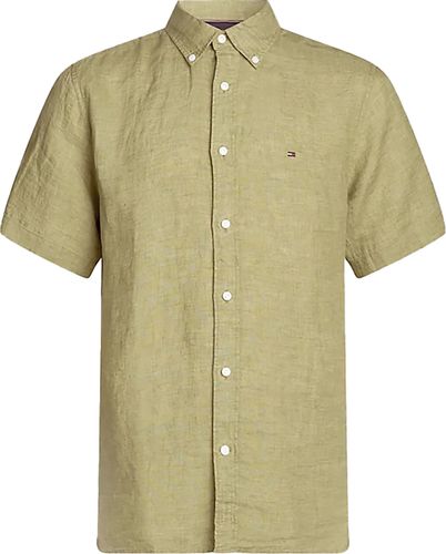 Tommy Hilfiger pigment dyed linen rf shirt s/s Groen