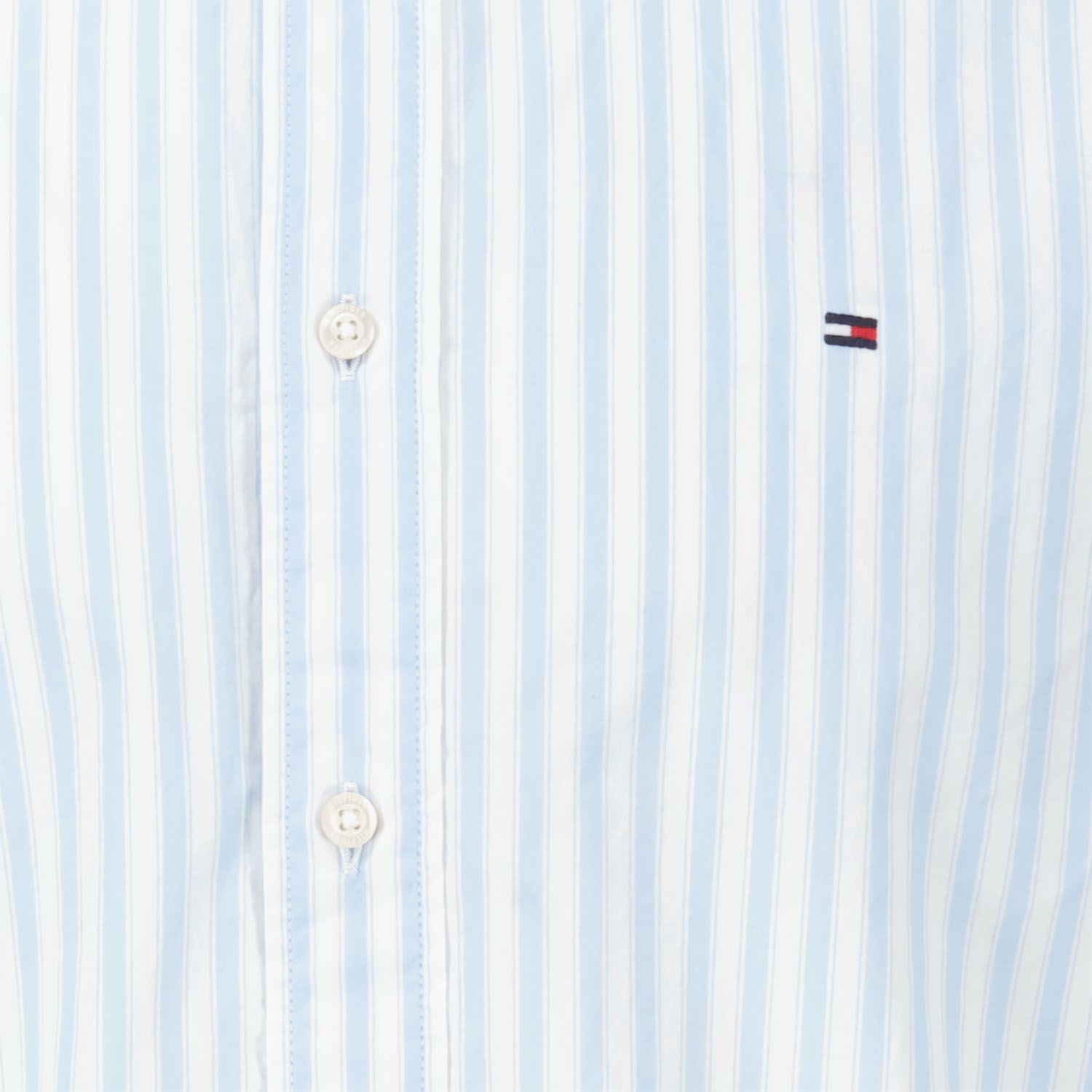 Tommy Hilfiger Overhemd Stripe Poplin Lichtblauw