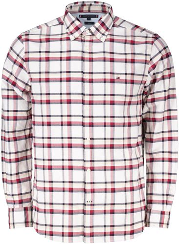 Tommy Hilfiger small global stripe check shirt Wit