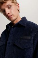 corduroy solid overshirt Blauw