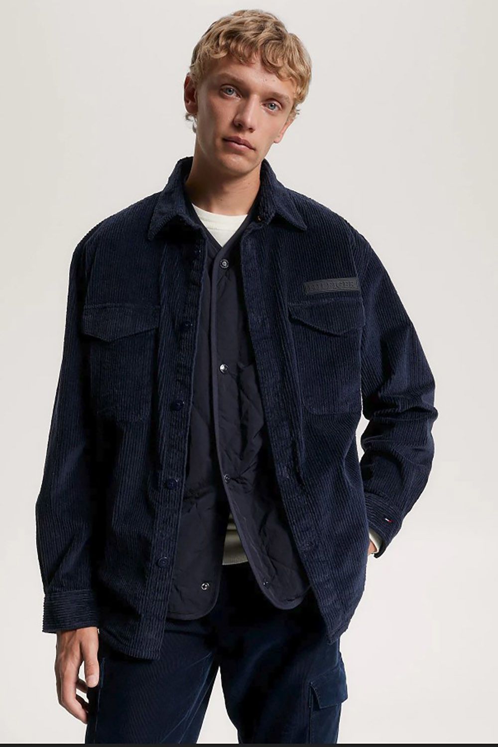 Tommy Hilfiger Overshirt Corduroy Donkerblauw