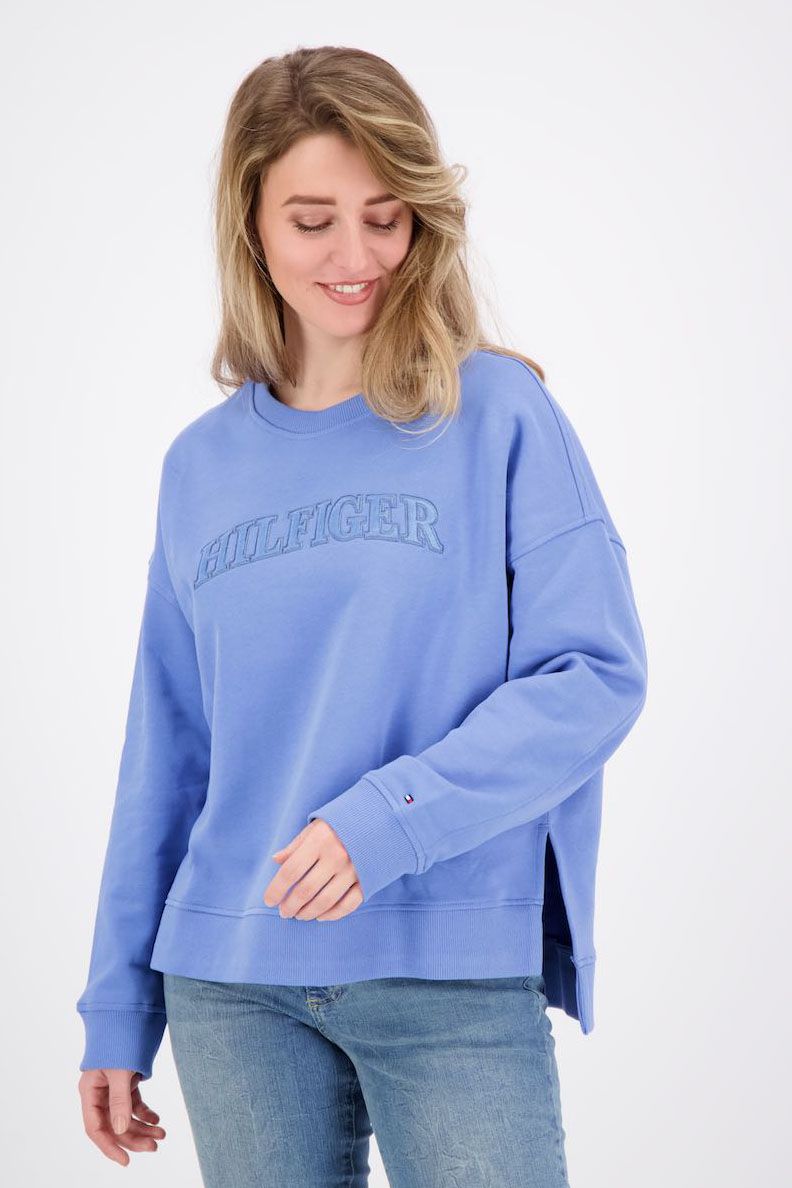 Tommy Hilfiger Sweater Tonal Blauw