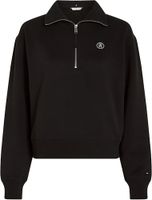 crop 1/2 zip sweatshirt Zwart