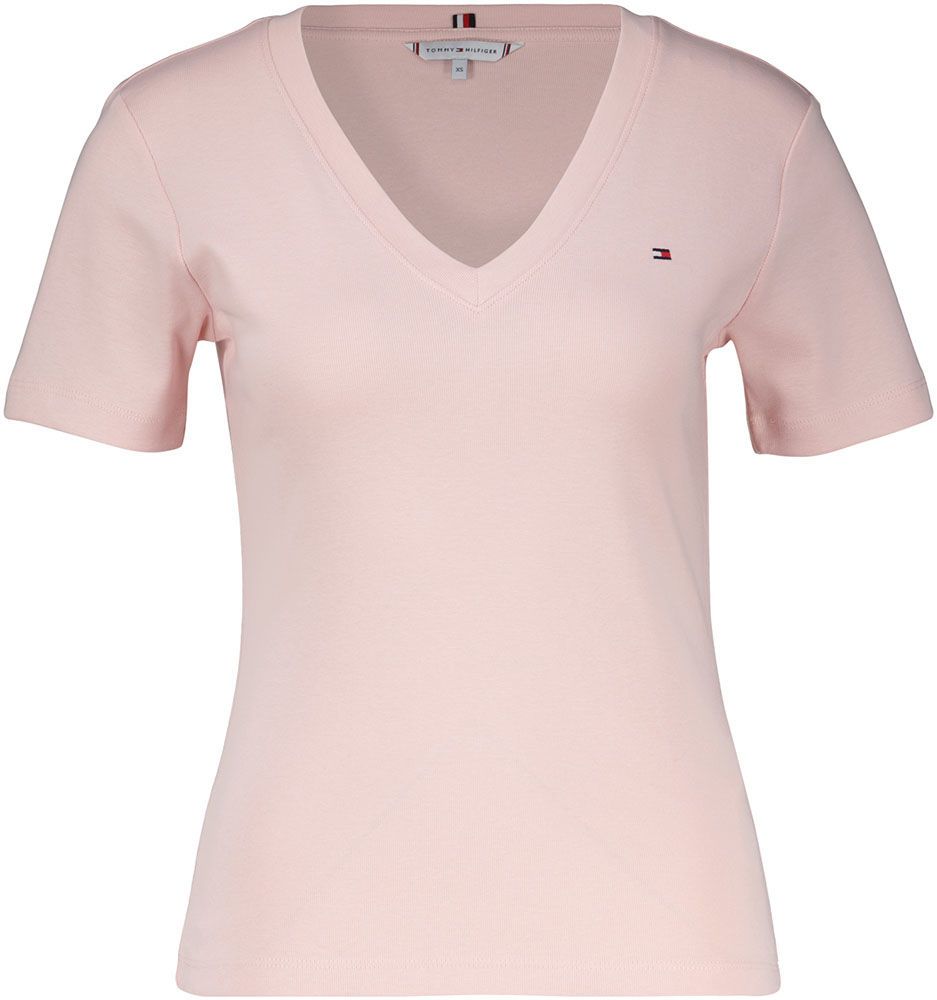 Tommy Hilfiger T-shirt met V-hals Roze