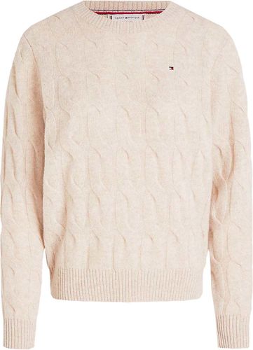 Tommy Hilfiger soft wool cable c-nk Beige