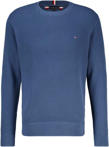 Tommy Hilfiger refined structure crew nk Blauw