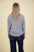 soft wool cable roll nk sweater Grijs