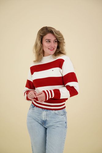 Tommy Hilfiger rugby stp mock neck sweater Rood