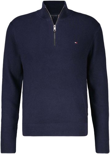 Tommy Hilfiger structure zip mock Blauw