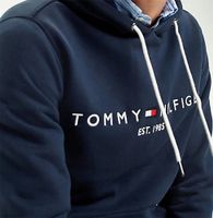 tommy logo hoody Blauw