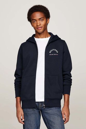 Tommy Hilfiger roundall hooded zip through Blauw