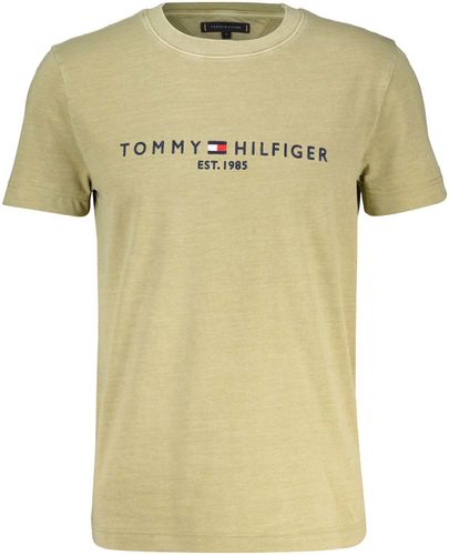 Tommy Hilfiger garment dye tommy logo tee Groen
