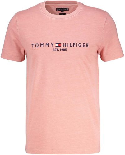 Tommy Hilfiger garment dye tommy logo tee Oranje