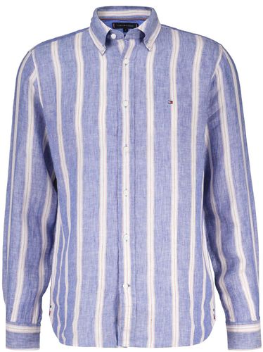Tommy Hilfiger linen triple stripe shirt vj Blauw