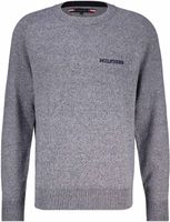 speckled mouline graphic c neck Grijs