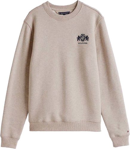 Tommy Hilfiger small crest emrbo sweatshirt Grijs