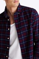 brushed easy check rf shirt Rood