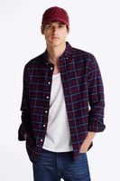 brushed easy check rf shirt Rood