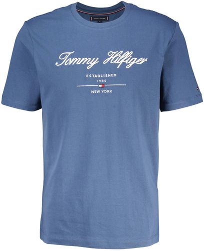 Tommy Hilfiger script logo tee Blauw